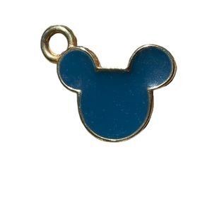 Disney Mickey Mouse Goldtone & Blue Enamel Charm Pendant Blue